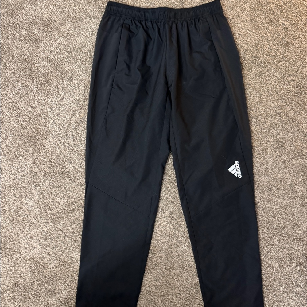 adidas Black Sweatpants with White Logo